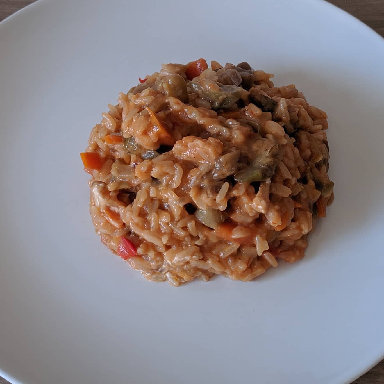 Arroz jazmín cremoso con verduras