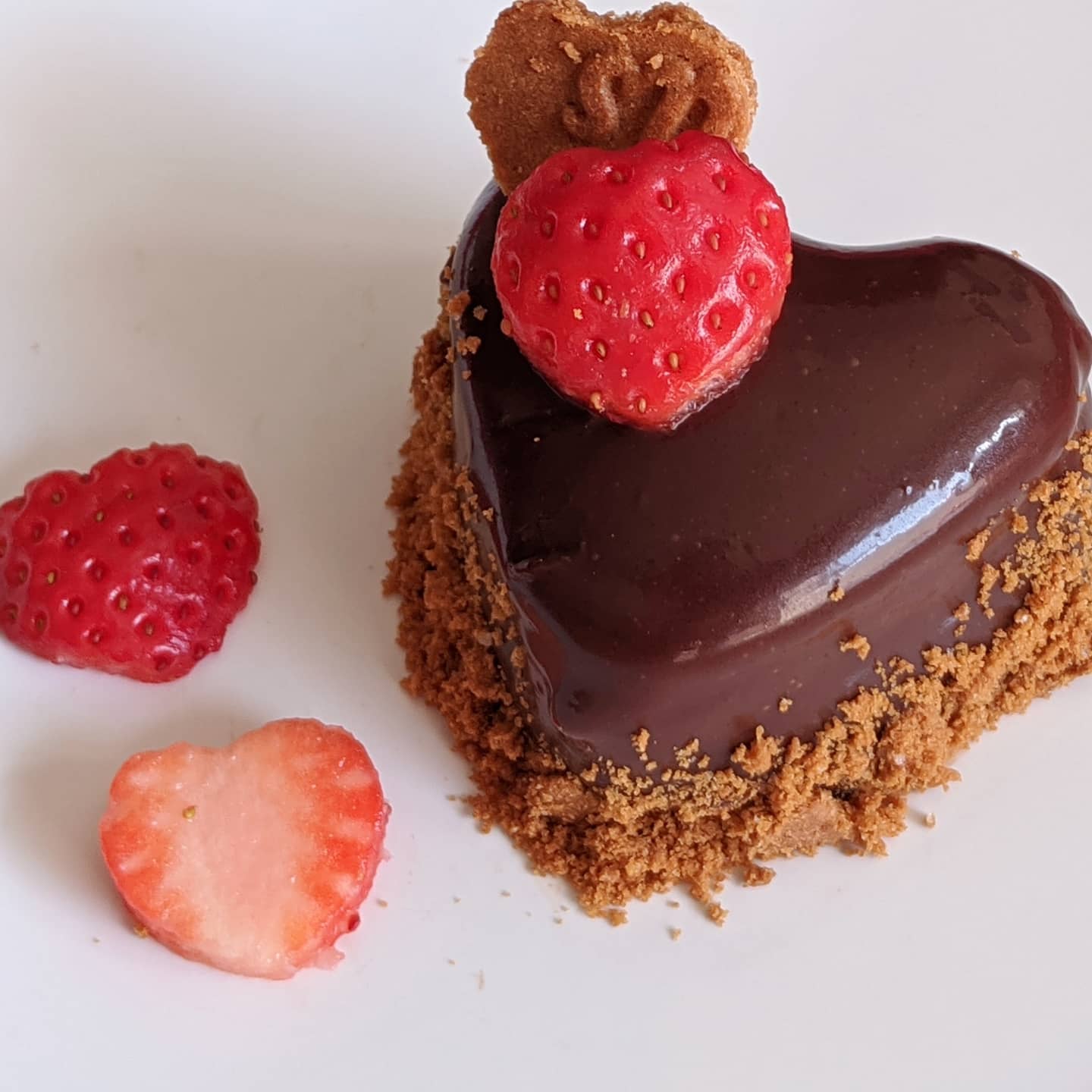 Corazones de texturas de chocolate