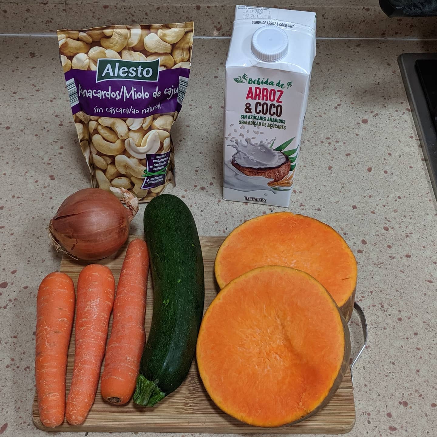 Crema de calabaza con anacardos