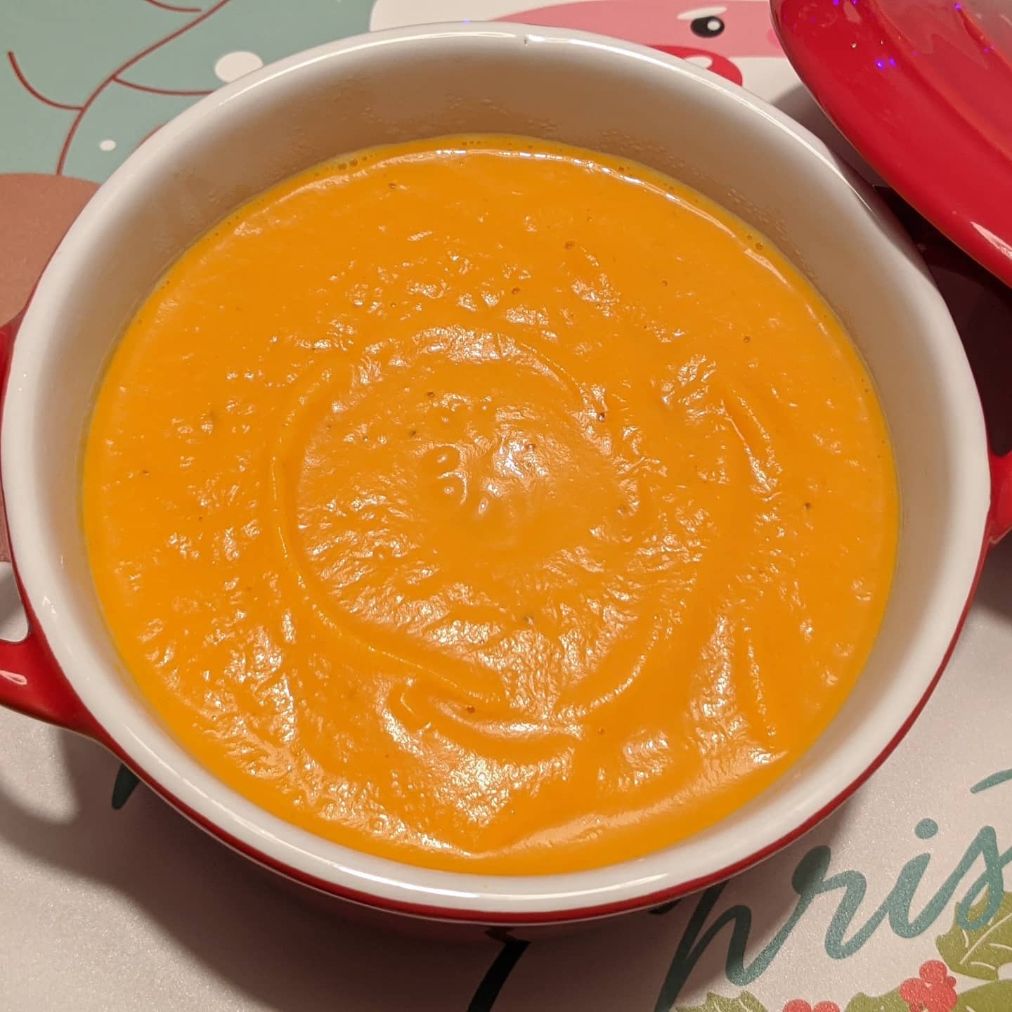 Crema de calabaza con tahini al curry