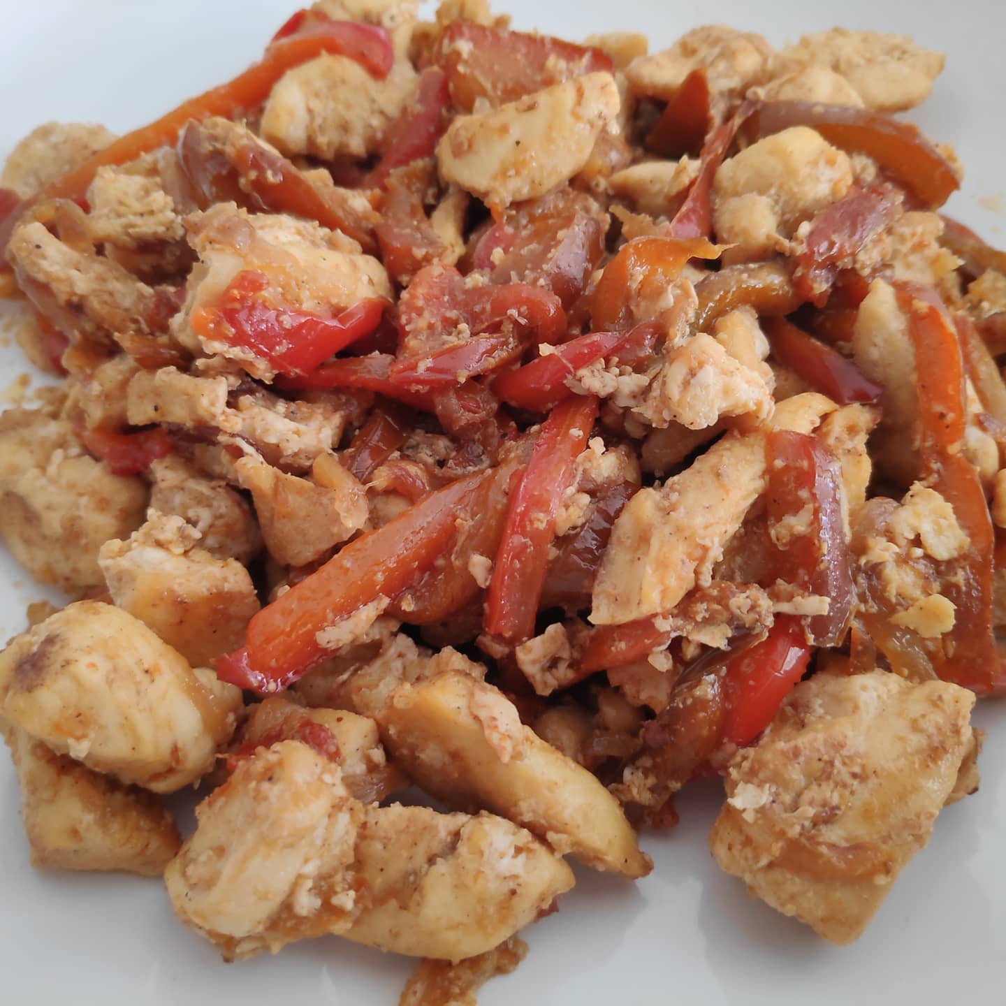 Fajitas de pollo con tortillas casera