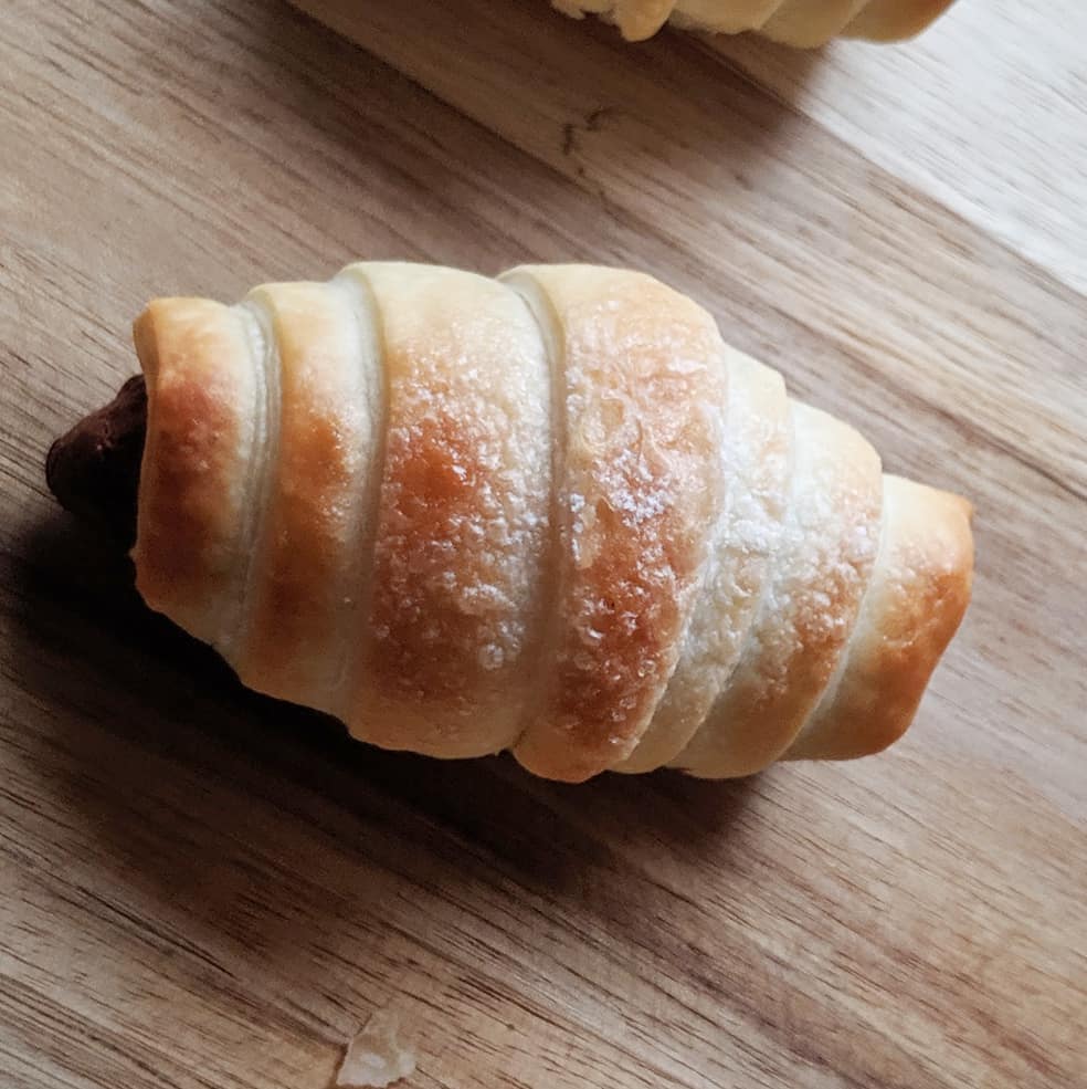 Mini croissants y mini napolitanas con nutella y normales