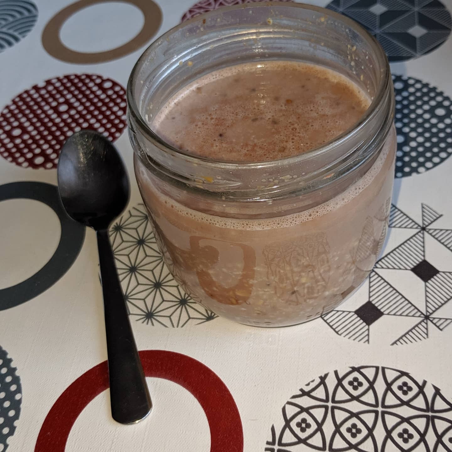 Overnight oats de crema de cacahuete y cacao