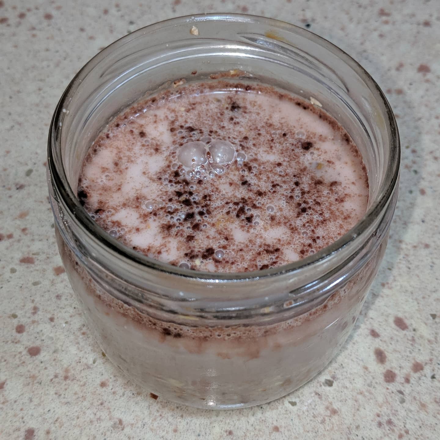 Overnight oats de crema de cacahuete y cacao