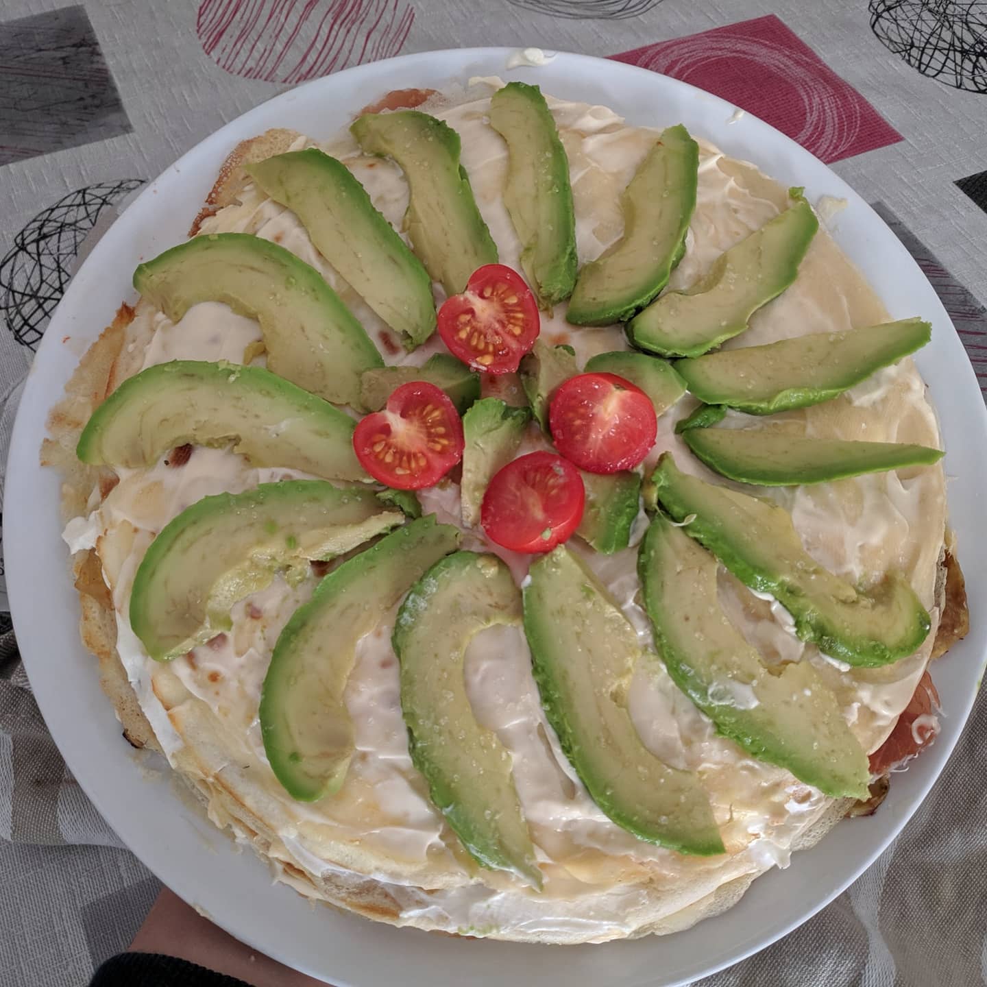 Pastel salado de crepes