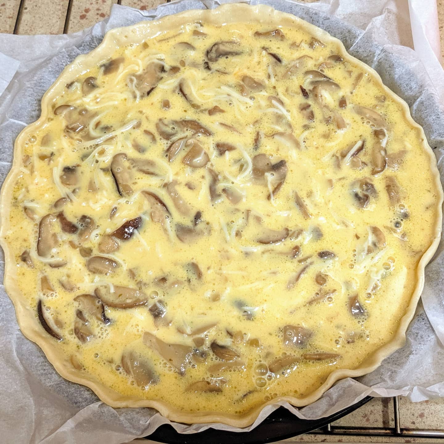 Quiche de champiñones y Shitake