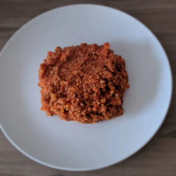 Quinoa con bolognesa vegana