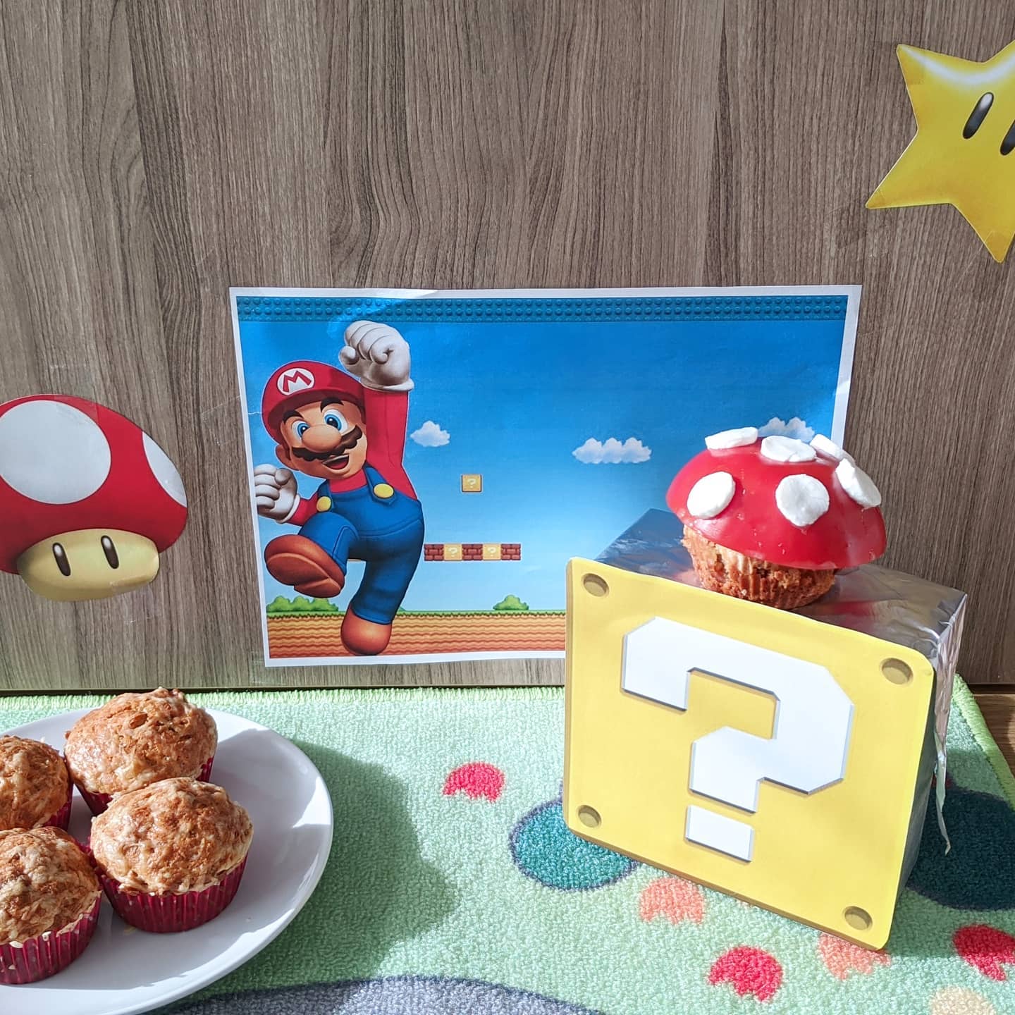 Setas de Mario o Muffins de bacon, champiñones y parmesano