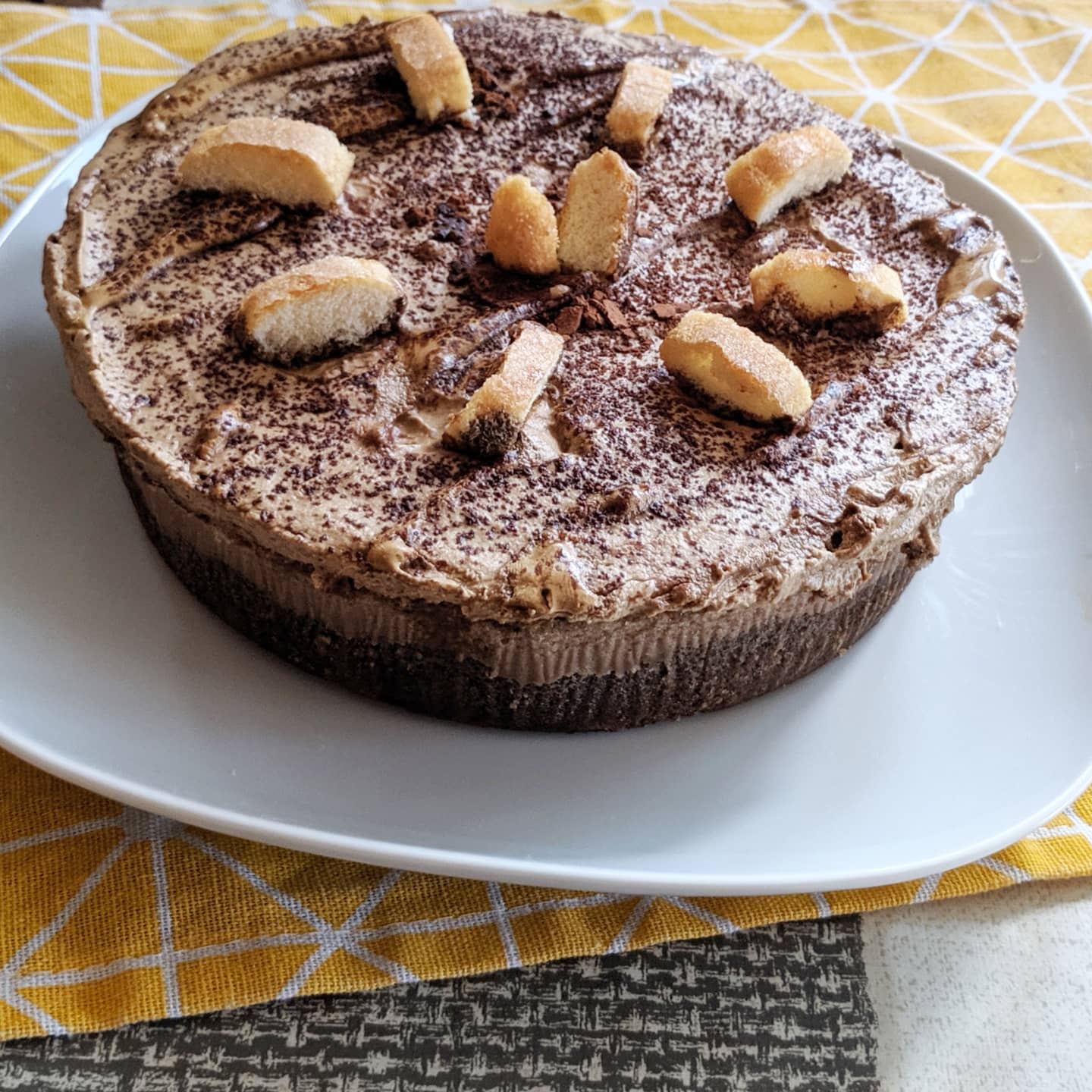 Tiramisu cheesecake with dalgona cream